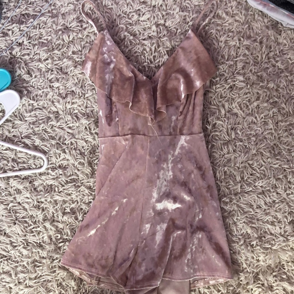 Blush pink Velvet romper
